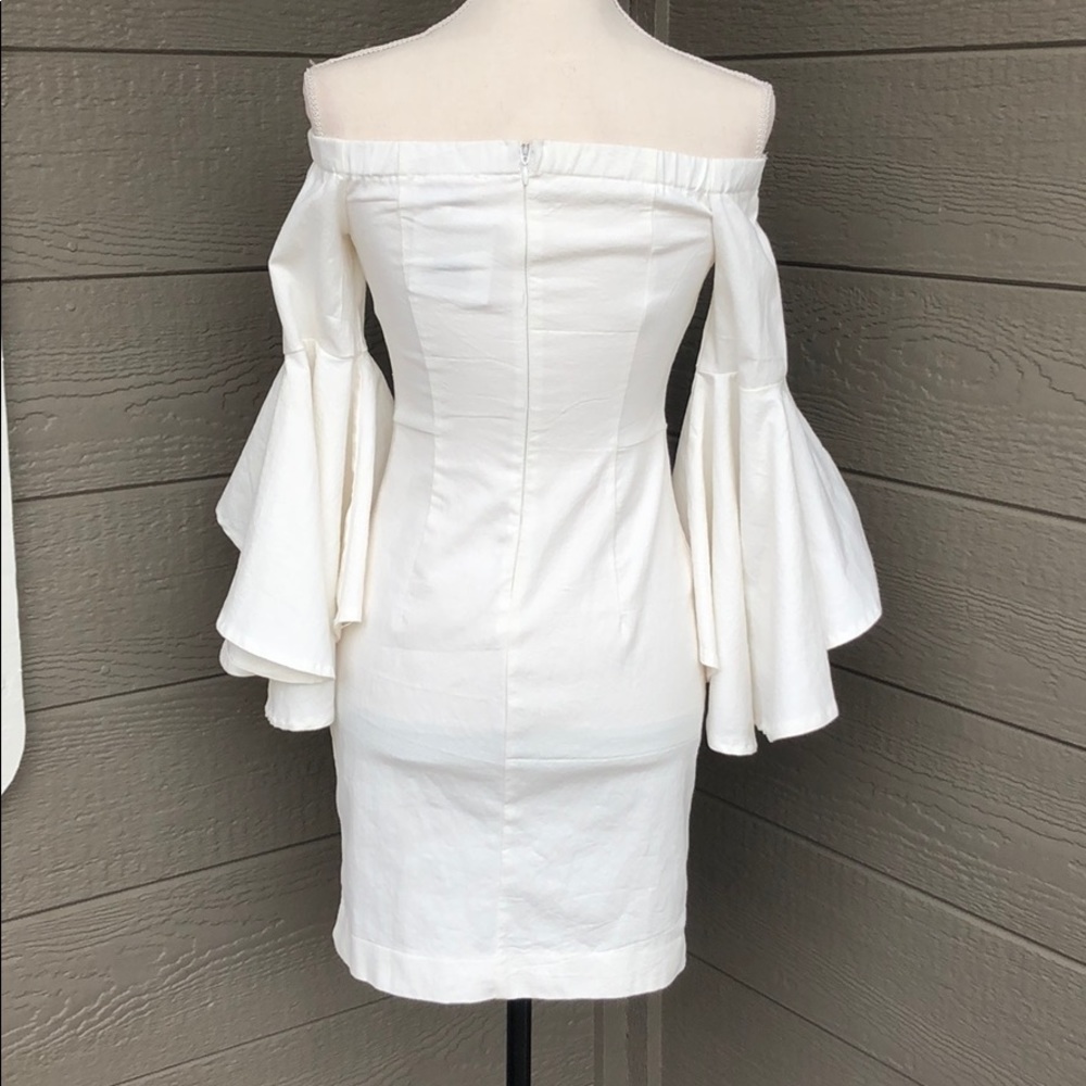 Jealous Tomato White Off the Shoulder Ruffle Dress - Picture 5 of 8
